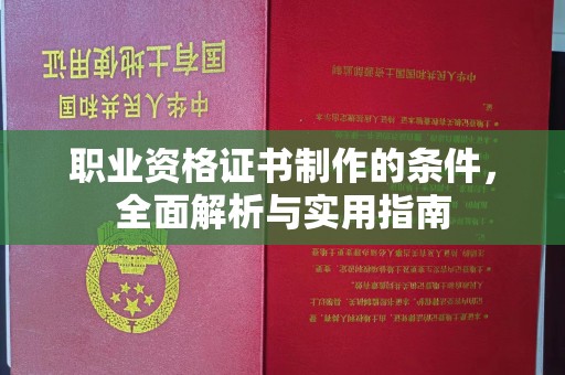东港职业资格证书制作的条件，全面解析与实用指南